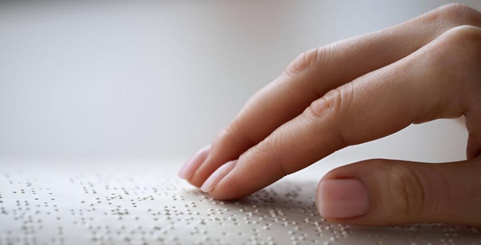 Braille, punktskrift.